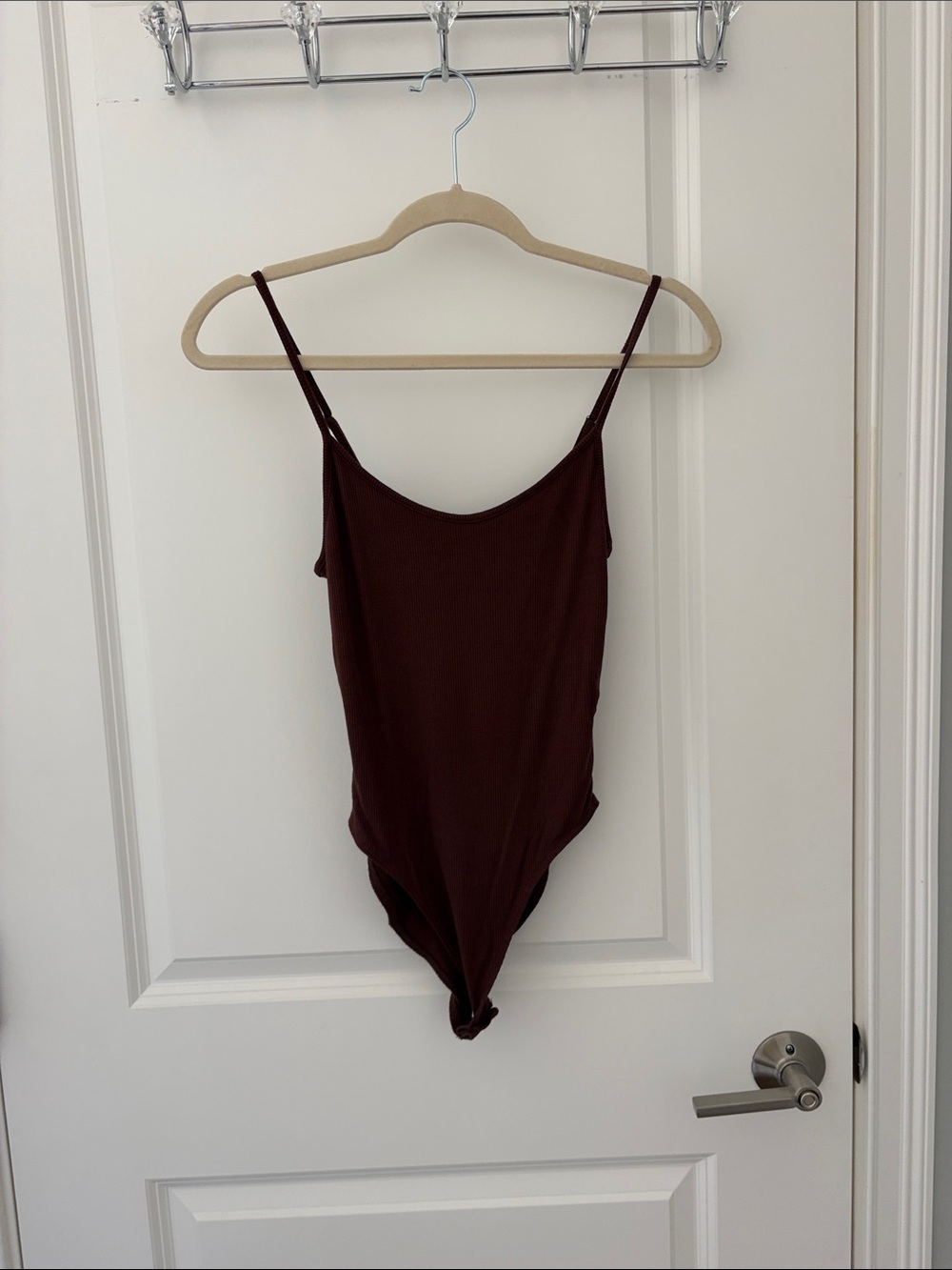 Women’s Slim Strap Bodysuit in Deep Brown